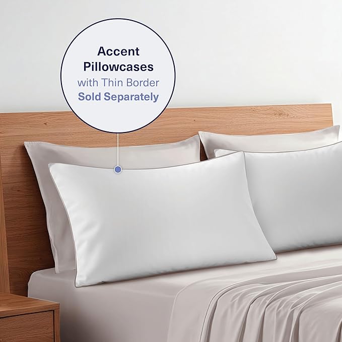 Kickoff Viscose Bamboo Sheets Full Size 4-pc 100% Organic Bamboo Viscose Bed Cooling Sheets Full Size Set Cool Bedding for hot Sleepers Sheet, Flat, Fitted, Pillowcases (Dove Grey, F)