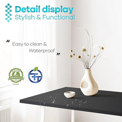 Kaboon 45.67"x23.62" Black Table Top, Solid One-Piece Desktop, Reversible Melamine Countertop, Double Desks, L-Desk DIY