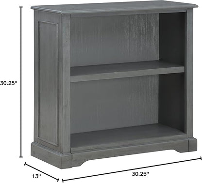 OSP Home Furnishings Country Meadows 2-Shelf Bookcase, Plantation Grey