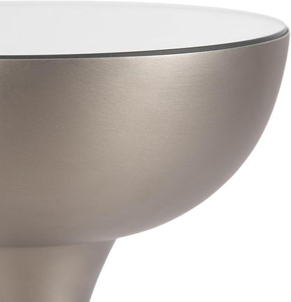 Kate and Laurel Chandon Mid-Century Sophisticated Drink Table; 8 x 8 x 23; Antique Nickel; Glam Sculptural Plant Pedestal Table for Use as Antique Mini Table or Bathtub Accent Table