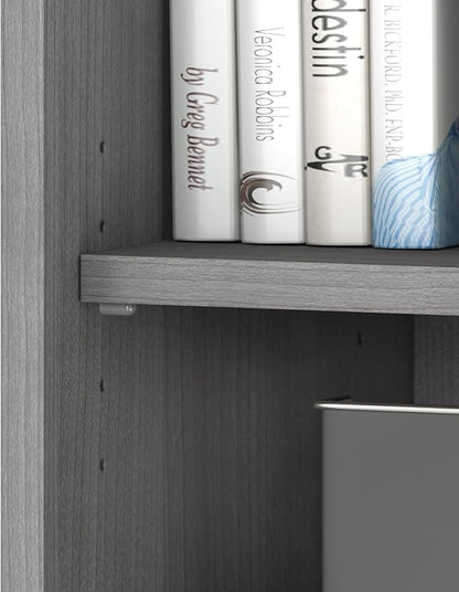 Bush Business Furniture Studio C 5 Shelf Bookcase, Platinum Gray