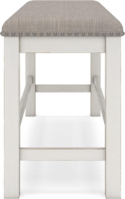 Signature Design by Ashley Robbinsdale 49" Counter Height Dining Bench, Antique White