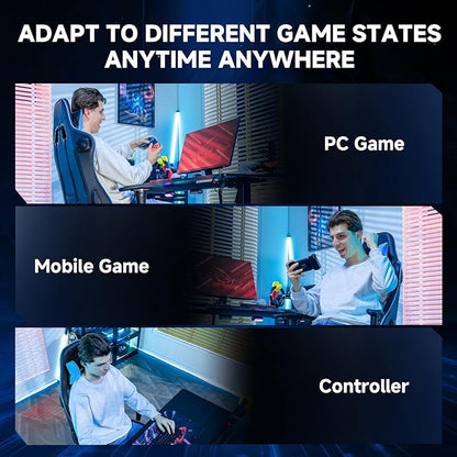 GTPLAYER Gaming Chair with Bluetooth Speakers and Footrest, Ergonomic Gamer Chair with Reclining Backrest, 3D Armrests, Adjustable Seat Height, Computer Desk Chair for Adults (Blue)