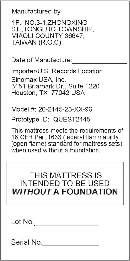 Vibe Quilted Hybrid Mattress, 12-Inch Innerspring and Pillow Top Gel Memory Foam Mattress, Fiberglass Free, CertiPUR-US Certified Bed in a Box, King, White