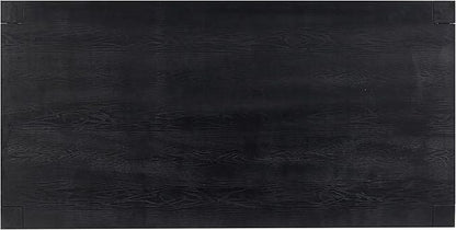 NTC Block 71 Inch Modern Farmhouse Dining Table, Rectangular Dinner Table for Dining Room, Living Room Furniture, Effortless Assembly, Burnt Black