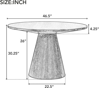 ERYE Contemporary Wooden Round Dining Table, More Decorative Rubber Wood Diningtable for Living Space