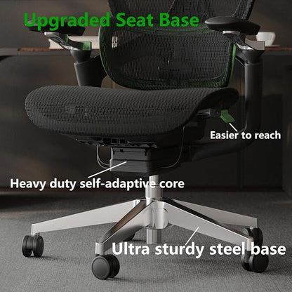 Ergonomic Office Chair, Big and Tall Mesh Computer Gaming Chair with Adaptive Lumbar Support, Work Chair with Headrest, 5D Armrest,90-130°Tilt, BIFMA Certified, Model Zen (Red)