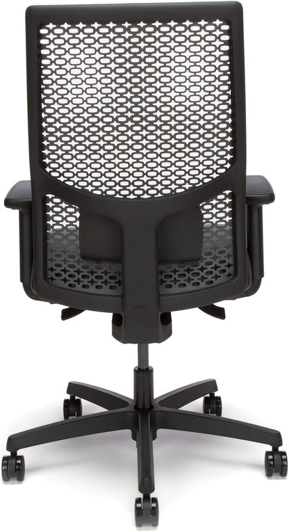 HON Ignition 2.0 ReActiv Ergonomic Office Chair, Standard Synchro-Tilt Recline, Breathable Flex Back, Swivel Wheels, Comfortable Desk Chair for Long Hours, Black Frame, Black