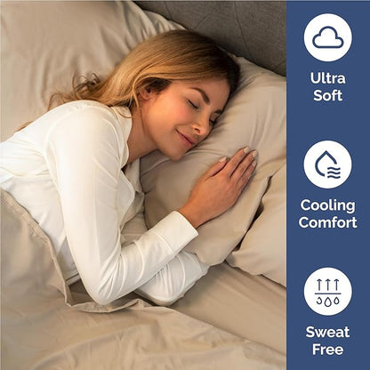 Twin XL Size 3 Piece Sheet Set - Comfy Breathable & Cooling Bed Sheets Set - Hotel Luxury Bedding for Women, Men, Kids, Teens, Boys & Girls - Deep Pockets, Ultra-Soft, Wrinkle Free - Oeko-Tex - Cream