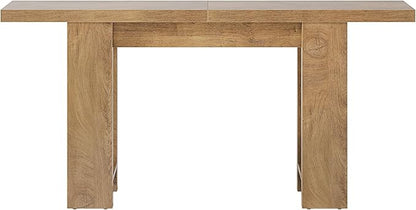 63-Inch Farmhouse Console Table, Narrow Long Sofa Table Behind Couch, Wooden Style Entry Console for Entryway, Foyer, Hallway, Living Room, Light Brown