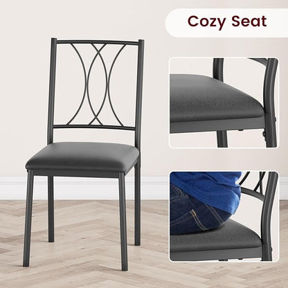 IDEALHOUSE Dining Table Set for 4, Kitchen Table and Chairs Set for 4, Rectangular Kitchen Table Set, 5 Piece Small Dining Table Set with Upholstered Chairs for Apartment, Small Space, Retro Gray