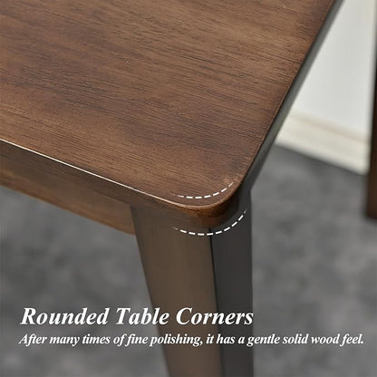 Solid Wood Computer Desk with Drawers, Modern Writing Desk for Home Office, Mid Century Modern Desk, Oak Study Table, 35.4x19.9x29.5 inches (Single Drawer), Walnut