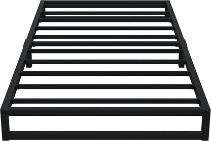 6 Inch Twin Size Bed Frames Heavy Duty Metal Twin Platform Bed Frame No Box Spring Needed, Noise Free, Easy Assembly, Black