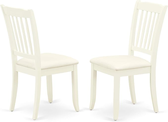 East West Furniture LGDA7-LWH-C 7 Piece Modern Dining Table Set Consist of a Rectangle Wooden Table with Butterfly Leaf and 6 Linen Fabric Dining Room Chairs, 42x84 Inch, Linen White