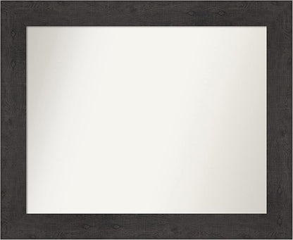 Amanti Art White Bathroom Mirror for Over Sink, 28x34 Ridge White Rectangle Vanity Mirror, Large Traditional Frame, Hangs Horizonally and Vertically, Bathroom Wall Decor, Non-Beveled Edge from WI, USA