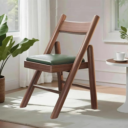 Folding Chairs with Cushion, Solid Wood Padded Foldable Chair, Folding Dinings Chairs Portable and Assembled Seat for Guests Kitchen Office Wedding and Party