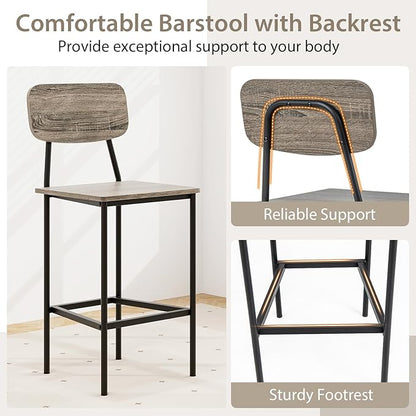 Tangkula Counter Height Dining Table Set, Bar Table and Chairs, Pub Table and Chairs Set of 4, Space-Saving Dinette Set for Breakfast Nook
