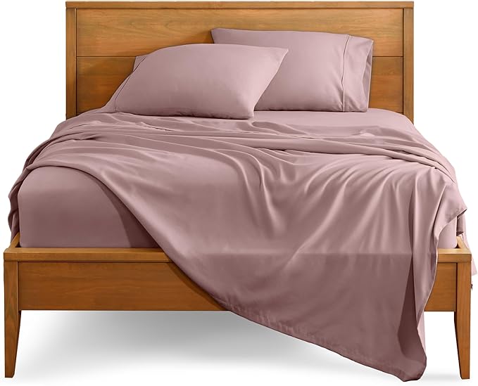 Bare Home King Sheet Set - Luxury 1800 Ultra-Soft Microfiber King Bed Sheets - Double Brushed - Deep Pockets - Easy Fit - 4 Piece Set - Bedding Sheets & Pillowcases (King, Mauve)