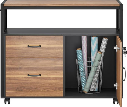 Tribesigns 63" Executive Desk with Reversible File Cabinet, Large L-Shaped Office Desk with Drawers, Business Furniture Workstation for Home Office