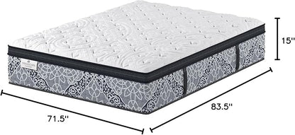 Kingsdown Firm Euro Pillow Top Hybrid California King Mattress Cooling Gel Memory Foam Layer Multi-Layered Motion Isolation Cool Sleep Quilted Top Luxury Mattresses, 15-inch, Passions Engleson