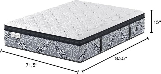 Kingsdown Firm Euro Pillow Top Hybrid California King Mattress Cooling Gel Memory Foam Layer Multi-Layered Motion Isolation Cool Sleep Quilted Top Luxury Mattresses, 15-inch, Passions Engleson
