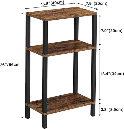 TUTOTAK Small Side Table, Narrow End Table, Skinny Sofa Table, Slim Nightstand, Couch Table, Living Room, Bed Room, Brown TB01BB077