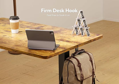 YDN Standing Desk with Keyboard Tray, 55 Inch Height Adjustable Desk, Brown Stand Up Desks for Home and Office, 55inch Rustic Brown