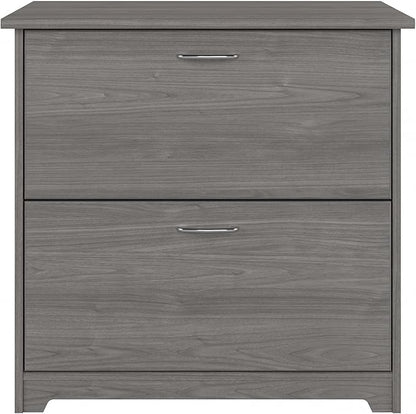 Bush Furniture Cabot 2 Drawer Lateral File Cabinet in Modern Gray, Home Office Chest for Letter, Legal, and A4-size Document Storage