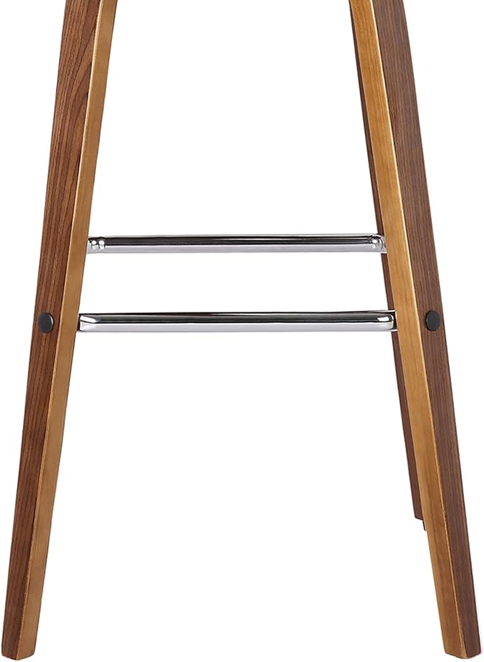 Vienna 30" Swivel Bar Stool in Walnut Wood Finish with Gray Faux Leather - Set of 2