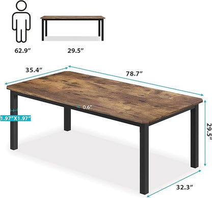 78.7 Inch Long Computer Desk, Large Industrial Office 2 Person Desk Workstation, Study Writing Wide Table,Modern Style Laptop Desk Tables for Home Office Bedrooms