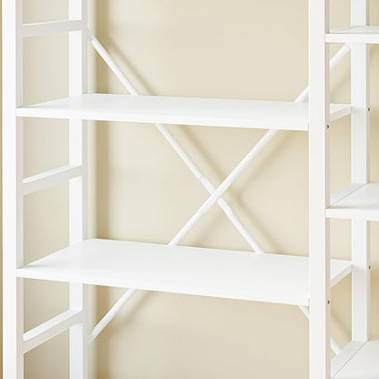 IRONCK Bookshelves 6 Tiers Triple Wide Industrial Bookshelf, Large Etagere Bookshelf Open Display Shelves with Metal Frame for Living Room Bedroom Home Office