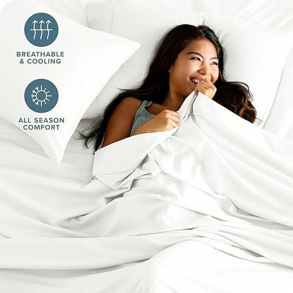 Bare Home California King Sheet Set - 1800 Ultra-Soft Microfiber Cal King Bed Sheets - Double Brushed - Deep Pockets - Easy Fit - 4 Piece Set - Bed Sheets (California King, Cream)
