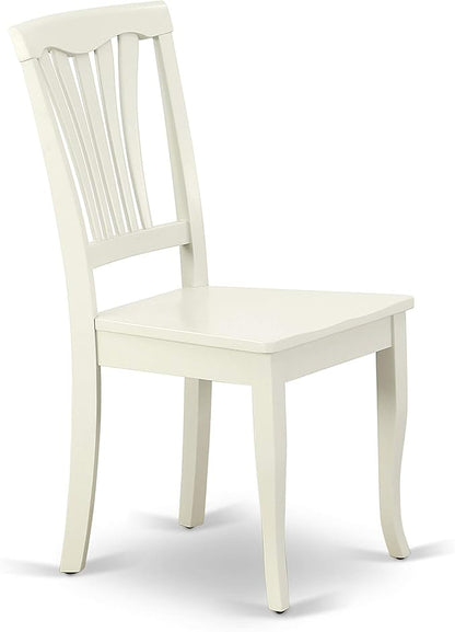 East West Furniture HLAV3-LWH-W 3 Piece Kitchen Table Set for Small Spaces Contains a Round Dining Room Table with Pedestal and 2 Dining Chairs, 42x42 Inch, Linen White