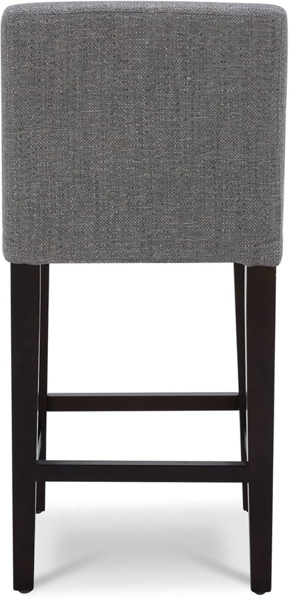 CHITA Counter Height Bar Stools Set of 2, 25" H Seat Height Upholstered Barstools, Fabric in Fog Grey