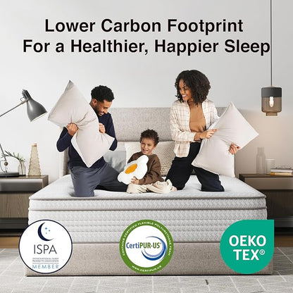 Novilla King Size Mattress, 10 Inch King Mattresses in a Box with Smarts™ Pocket Coil for Pressure Relief, Medium Firm Foam and Spring Hybrid Colchones with CertiPUR-US Certified