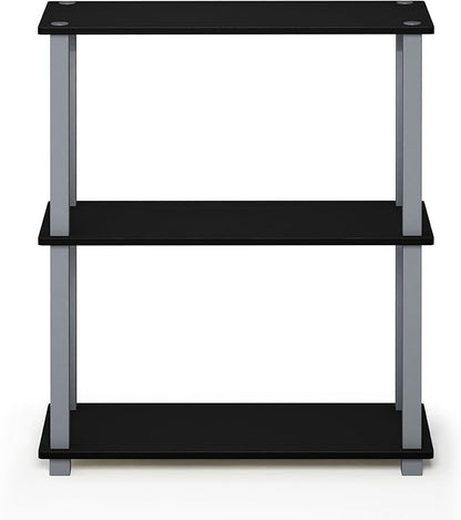 Furinno Turn-S-Tube 3-Tier Compact Multipurpose Shelf 2-Pack, Black/Grey