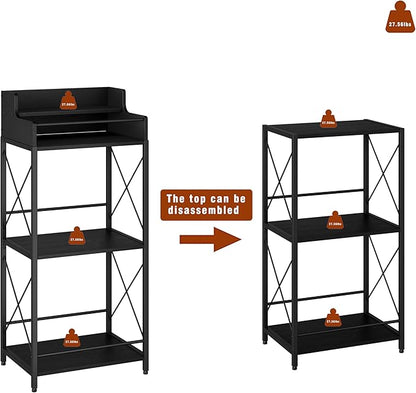 KLM Liquor Bottle Display Shelf, Liquor Cabinet bar for Home, 4 Step Liquor cabinetck, Mini bar,Liquor Cabinet, Home Retro Bar Shelf Stand for Liquor Whiskey, Spirits（Black）