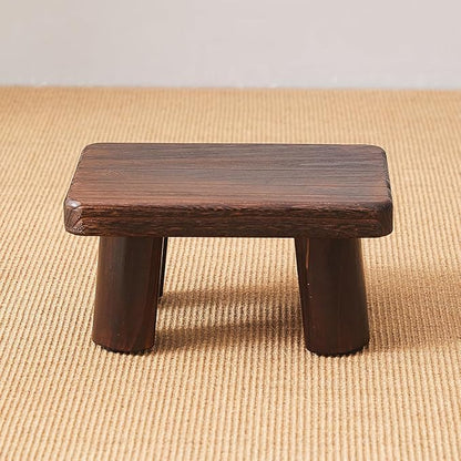 Wood Stool & Bench - Kids, Small, Kitchen Step, Wooden Steps & Plant Stand (14.2"x10.2"x7.1")