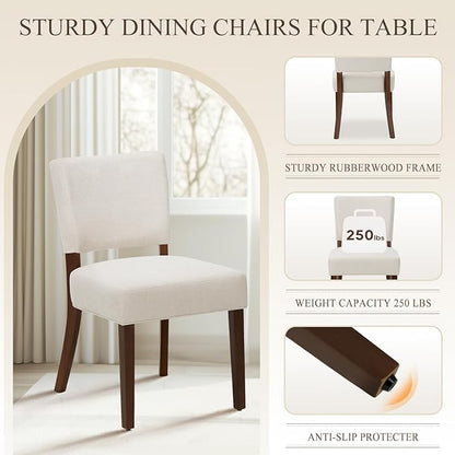 COLAMY 60 Inch Rectangular Kitchen Dining Table for 4, Modern Farmhouse Dining Table Set for 4, Wood Dining Table and Kitchen Dining Chairs for Dining Room, Restaurant, Brown/Beige