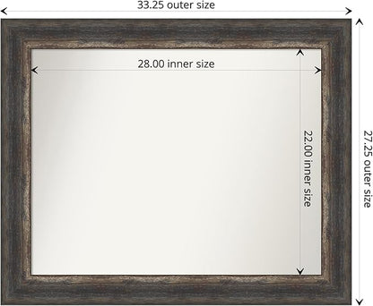 Amanti Art Bronze Bathroom Mirror for Over Sink, 30x36 Ballroom Bronze Rectangle Vanity Mirror, Large Traditional Frame, Hangs Horizonally and Vertically, Bathroom Wall Decor, Non-Beveled Edge