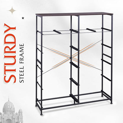 WLIVE Storage Organizer Unit with 12 Fabric Bins, Storage Drawers Organizer with Steel Frame, Tall Storage Tower Organizaton for Living Room, Hallway, Office, Dark Grey