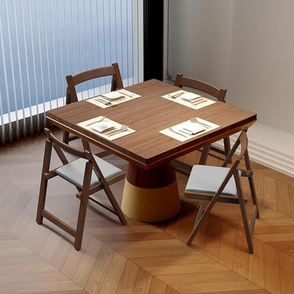 Premium Solid Wood Folding Chair – Nordic Style Padded Seat, Space-Saving, Portable, for Dining Room, Office, Event & Outdoor Use