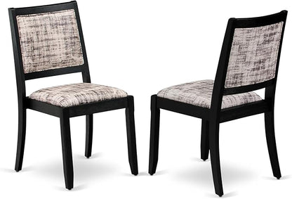 East West Furniture LGX29-BLK-30 -9 Piece Dining Set Includes a Rectangular Kitchen Table with Black Tabletop and 8 Stackable Polyester Fabric Chairs, Black