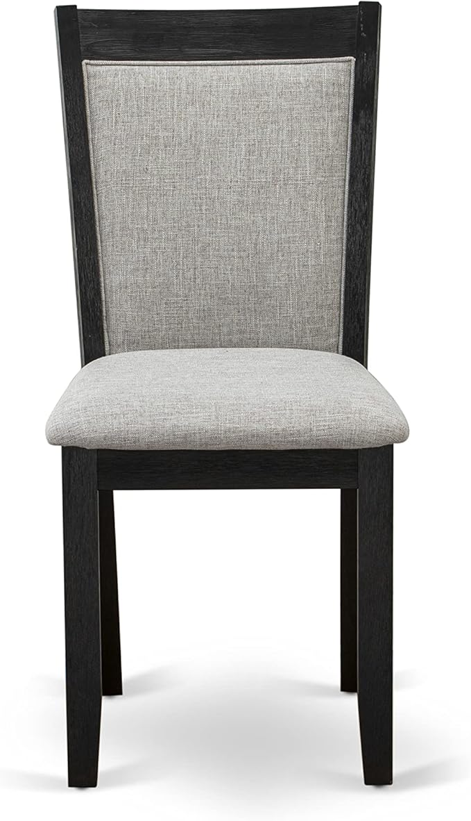 East West Furniture X627MZ606-7 7 Piece Kitchen Table Set Consist of a Rectangle Dining Table with X-Legs and 6 Shitake Linen Fabric Parsons Dining Chairs, 40x72 Inch, Multi-Color