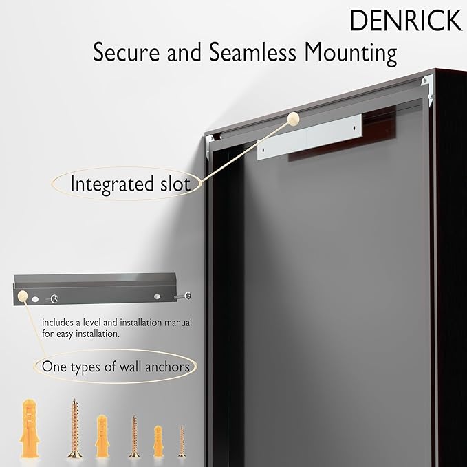 DENRICK 30X36 Inch Black Metal Framed Bathroom Mirror for Wall, Brushed Black Bathroom Vanity Mirrors, Anti-Rust, Tempered Glass, Hangs Horizontally or Vertically