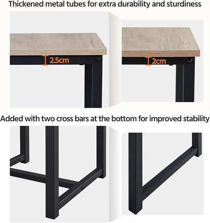 Yaheetech 3 Piece Dining Table Set - Kitchen Table & Chair Sets for 2 - Compact Table w/ 2 Stools & Space Saving Design for Dining Room Living Room Kitchen, Gray