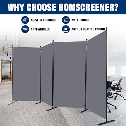 Room Divider 6FT Portable Room Dividers and Folding Privacy Screens, 136'' W Fabric Divider for Room Separation, 4 Panel Partition Room Dividers Freestanding Wall Divider Screen for Dorm Studio Office