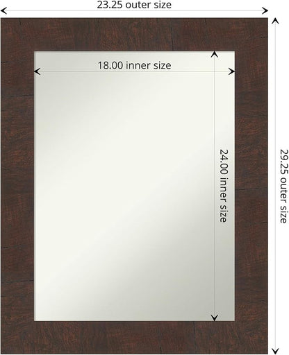 Amanti Art White Bathroom Mirror for Over Sink, 28x22 Wedge White Rectangle Vanity Mirror, Medium Modern Frame, Hangs Horizonally and Vertically, Bathroom Wall Decor, Non-Beveled Edge from WI, USA