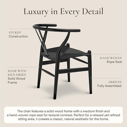 POLY & BARK Weave Chair Set of 2 in Pitch Black