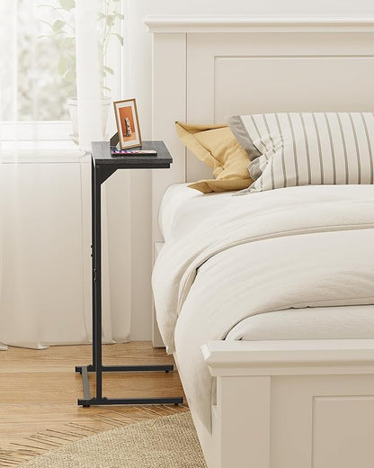 TUTOTAK C Shaped End Table, Small Side Table, Set of 2, 28.7 inch Tall Couch Table, Sofa Table, Living Room, Bed Room, Charcoal Grey TB01BY0712